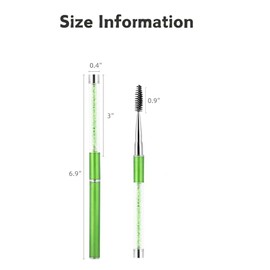 Cepillo para rímel, cepillos para pestañas con tapa, cepillos para cejas y pestañas. Cepillos para rímel, aplicador en espiral para extensiones de pestañas y cejas (Verde)