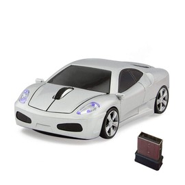 Jinfili - mouse inalámbrico para coche, mouse óptico ergonómico, USB 2.4G, mini receptor para Windows, portátil, Mac