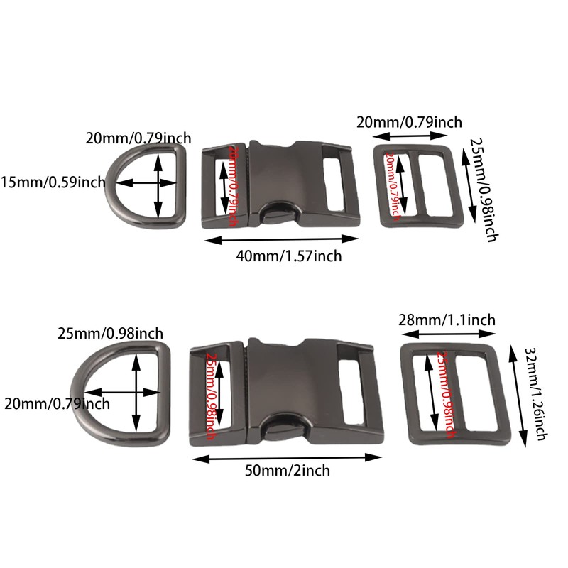 aoozleny 4 sets Buckles Hook Clip, D Dee Ring Side