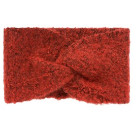 styleBREAKER 04026052 Women's Fine Knit Headband Light Mottled with Twist Knots, Warm Winter Hair Band, Woven Fabric, Colour: Orange