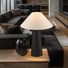 Novogratz x Globe 18" Ceramic Table Lamp, Matte Black, Off-White