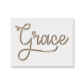 Grace Script Stencil Template - Reusable Stencils for Painting in Small & Large Sizes