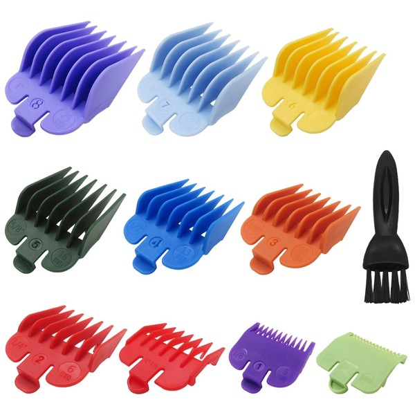 YIRVAHERE Hair Clipper Guards Cutting Guides Set with Brush, Color