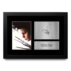 HWC Trading FR A4 Johnny Depp Edward Scissorhands Gifts Printed, Signed Autograph Picture For Movie Memorabilia Fans - A4 Framed
