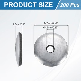 uxcell 200Pcs 7/32" x 1" Sealing Washers, 304 Stainless Steel Zinc-Plated EPDM Bonded Neoprene Rubber Washers for Screws Bolts, Silver&Black