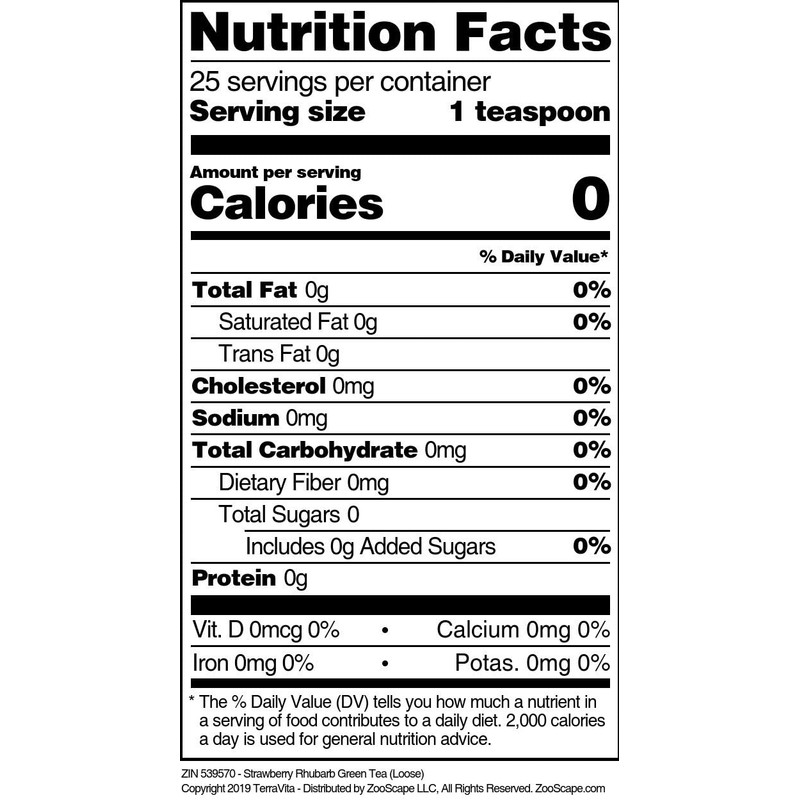 Strawberry Rhubarb Green Tea (Loose) (4 oz, ZIN: 539570)