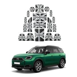 KUNGKIC 2024 2023 2025 Mini Cooper U25 Countryman Exclusive Non Slip Interior Protective Mat Interior Parts Non-slip Door Pocket Console Cup Holder Glove Box Mat PU System (Gray Flag)