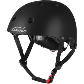 KAMUGO Kids Adjustable Helmet, Suitable for Toddler Kids Ages 2-8 Boys Girls, Multi-Sport Safety Cycling Skating Scooter Helmet (Black, Small)