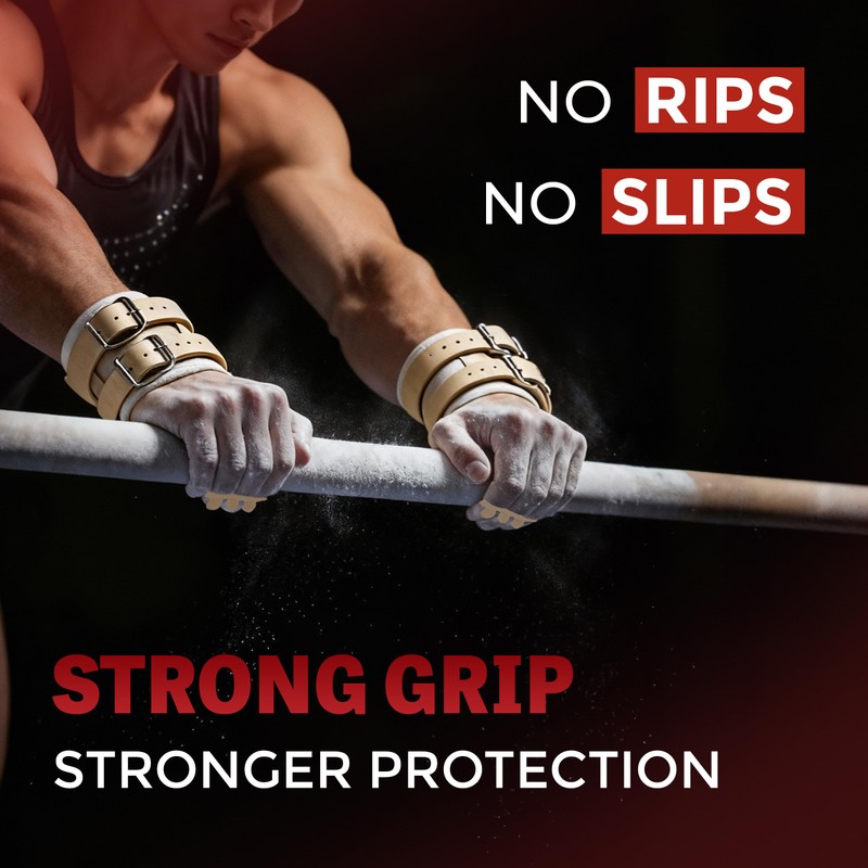 Reisport High Bar Gymnastics Grips for Men - Premium Leather