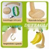 Porta Banana in Legno con Gancio per Banane, Porta Frutta