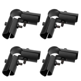 Antrader 90 Degree 3 Way Elbow Pipe Connector Clamps, Pipe Clamp Connector for 1" OD Conduit Structural Pipe Fitting,Bolts and Nuts Included,4 Sets,Black