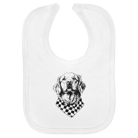 Azeeda 'Golden Retriever with Bandana' Soft Cotton Baby Bib (BI00062544)