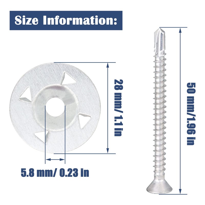 Pack of 200 Washers 28 mm Diameter Claws Washers Kit