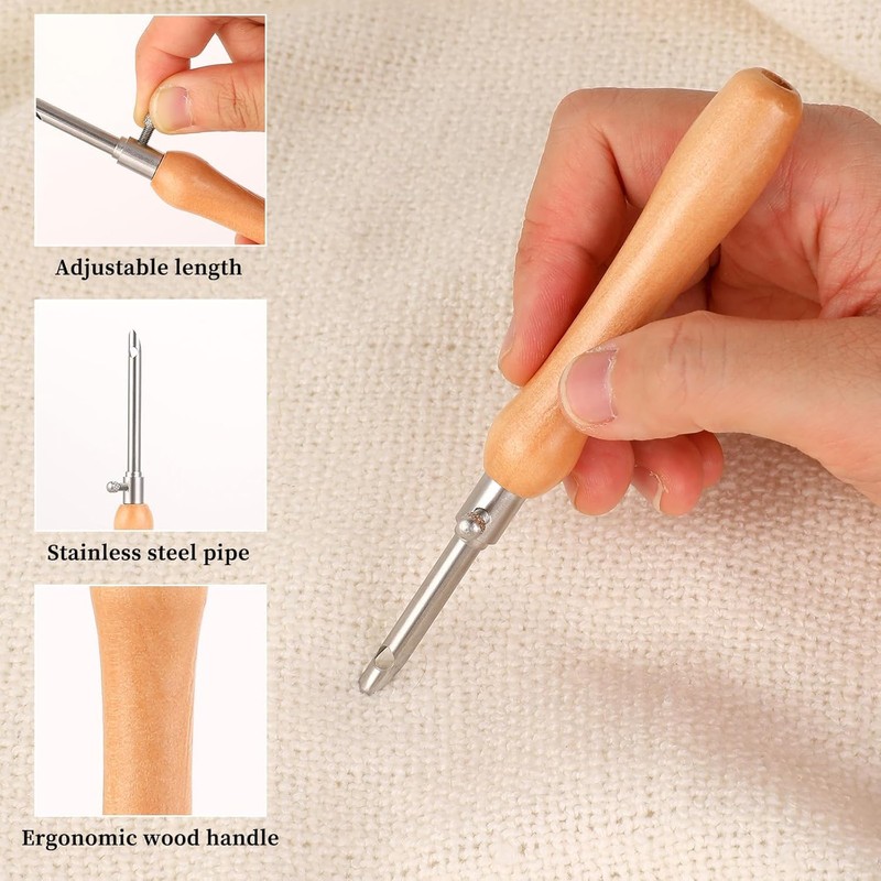 Punch Embroidery Kit Embroidery Punch Needle Threader Tool, 5Pcs Punch