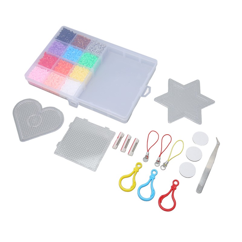 Kids Fuse Beads Kit 2.6mm 12 Colors Quadrate Heart Hexagonal