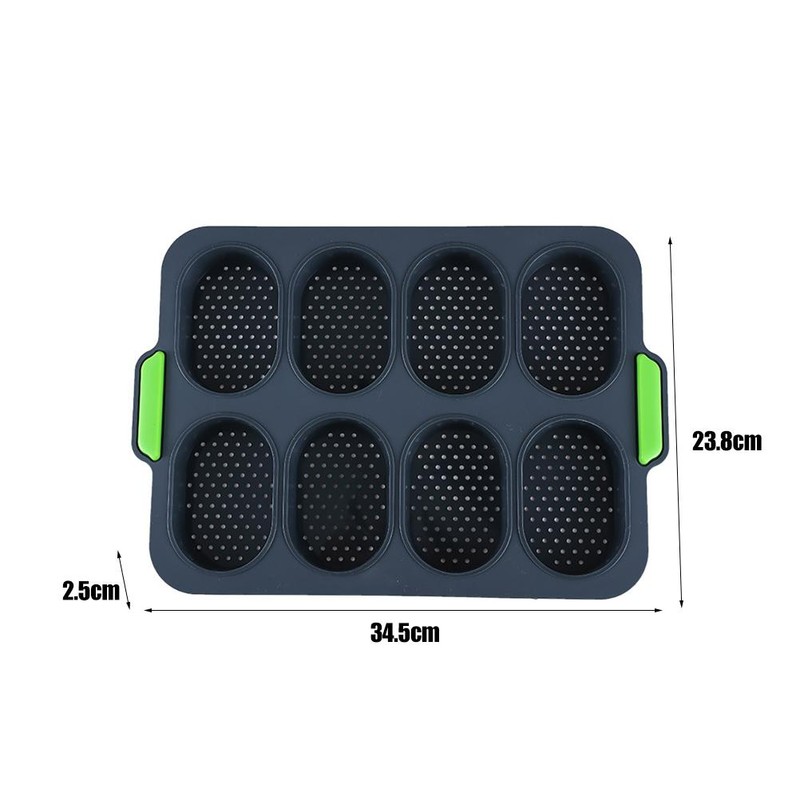 Silicone Bread Mold French Baguette Baking Tray with Oil Brush