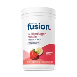 Bariatric Fusion- Fresa Pltano Multi Colgeno Protena en Polvo  Plus Conjunto de Apoyo Complejo de MSM y Glucosamina                                   