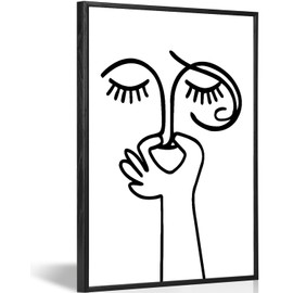 Funny Bathroom Wall Decor, Black and White Wall Art Decor Waterproof Canvas Black Framed Humor Toilet Artwork Wall Decor Bad Smell Minimalist WC Artwork Modern Minimalistic Bathroom Sign 10L" x 8W"