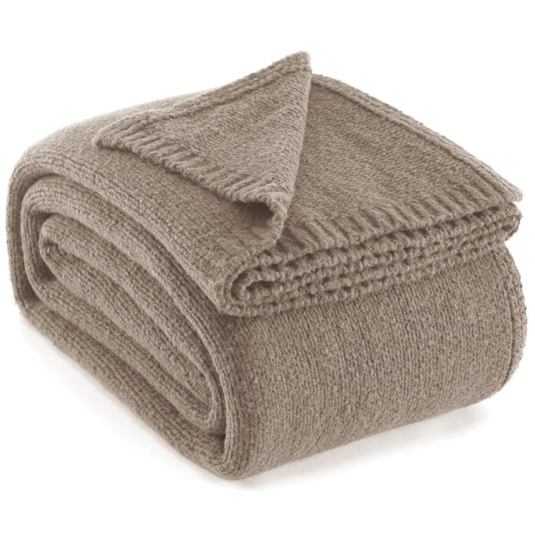 Carriediosa Wool Blend Knit Throw Blanket 60" X 80", 50%