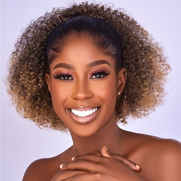 CECINILL Afro Puff kinky curly Drawstring Ponytail Extension for Black