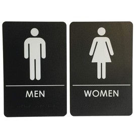 Men's and Women's Restroom Signs ADA-Compliant Bathroom Door Signs for Offices, Businesses, and Restaurants, Made In USA