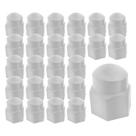 A.A 20 Pack -13/16" White Nylon Lug Nut Cover Cap for Trailer Camper Travel Truck (20, White)