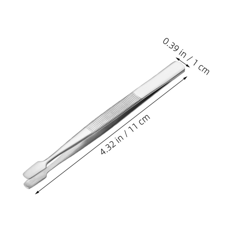 Healeved 4pcs Precision Stainless Steel Tweezers Flat Tips Collector Tools