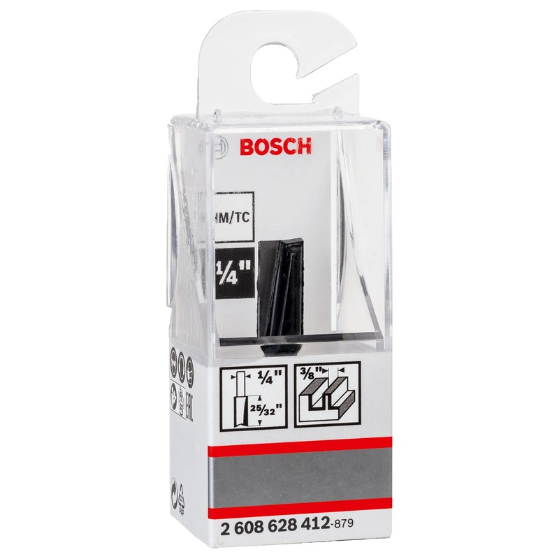 Bosch 2608628412 Straight Bit for Routers with Two Flutes and