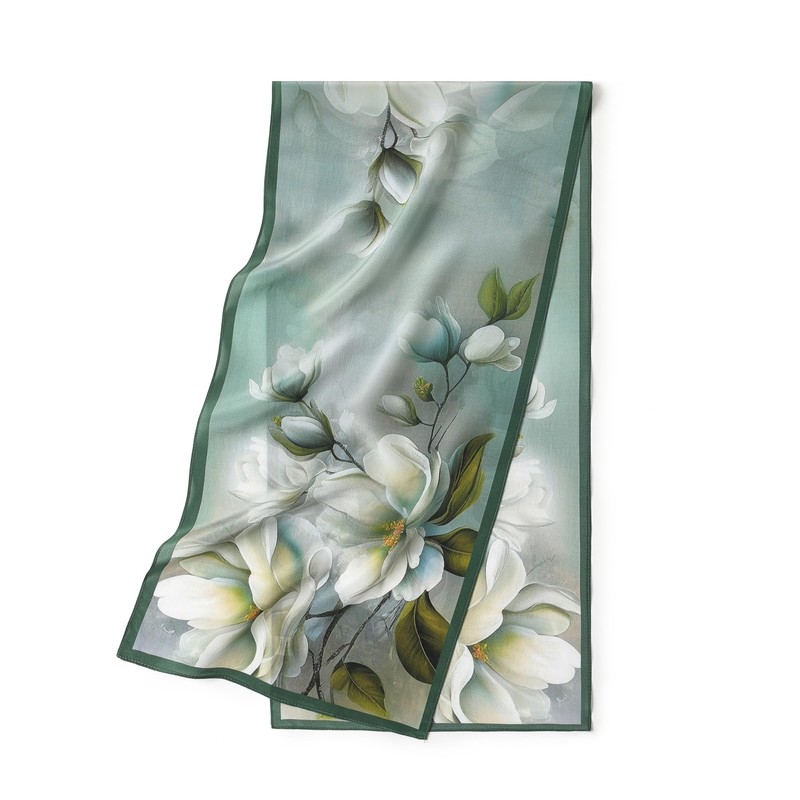 SHIROUYU 100% Mulberry Silk Women's 55”*14” Long Scarf Headscarf and