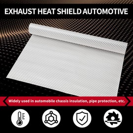 Exhaust Heat Shield Automotive 16" x 78.7", Embossed Aluminum Heat Shield Kit with 20PCS Cable Metal Ties for Muffler Exhaust Wrap, Heat Barrier,Car Exhaust Sheet | SINNSIDELIN