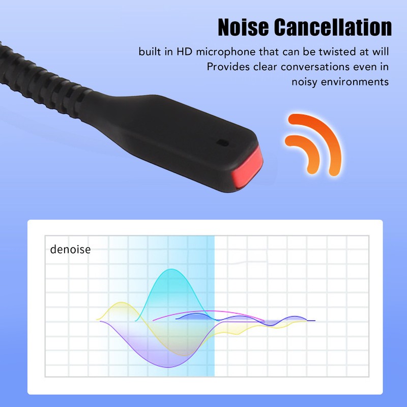 Telephone Headset Noise Cancelling Clear Chat USB Plug Computer Headphone