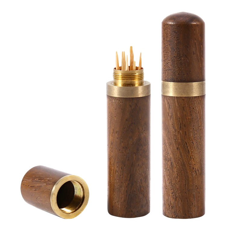 Compact Size Toothpick Holder Elegant Shape Pocket Size Wooden Toothpick