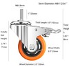 Stem Caster Wheels Heavy Duty Casters PVC M8-1.25x1″ (Stem Diameter
