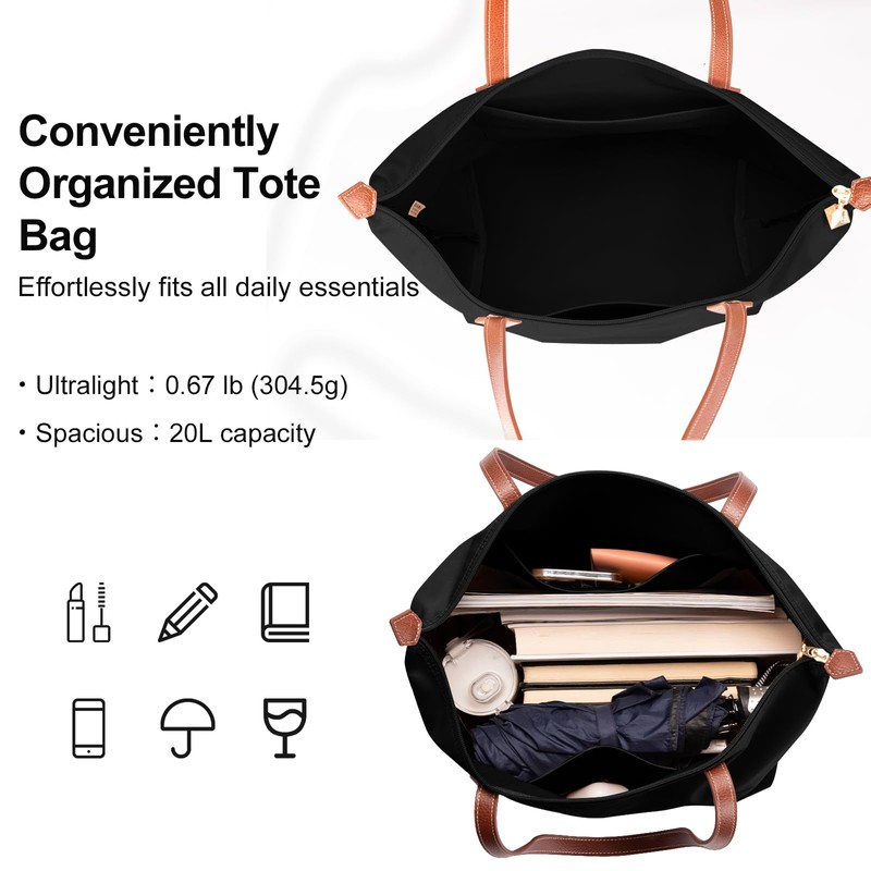 BOJLY Large Capacity Waterproof Tote Bag for Women - Foldable