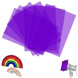 SWTYExt Pack of 7 Heat Resistant Film for Lamps Purple Lamp Film 29.7 x 21 cm Colour Films Gel Colour Filter A4 Transparent Colour Correction for Photo Lamp Headlight Graphic Studio Strobe Flash LED