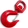 High-PQ 1PCS G80 Red Swivel Hook with Safety Latch, 2