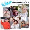 HXS 2-Pack Polarized Toddler Sunglasses with Strap for 0-24 Months,Black