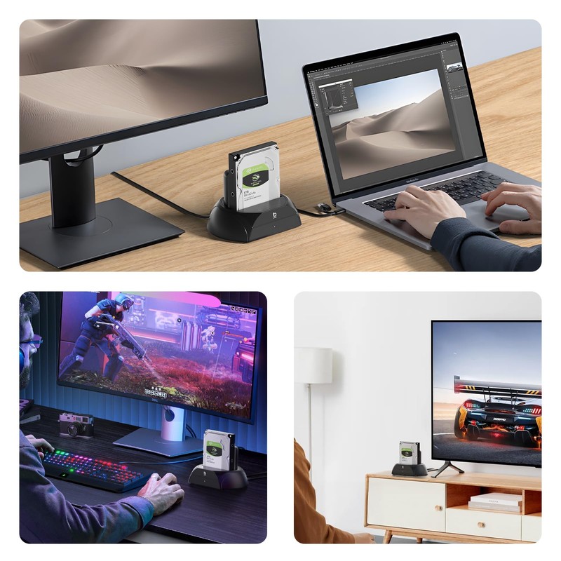 Hard Drive Docking Station, Pcie NVMe Adapter with Cooling Fan