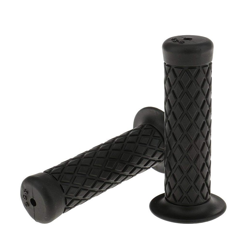 HANSWD 22mm Motorcycle Rubber Handle Grips Left and Right Set