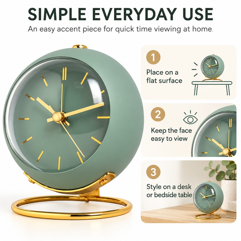 Nordic Minimalist Alarm Clock for Kids and Students – Silent