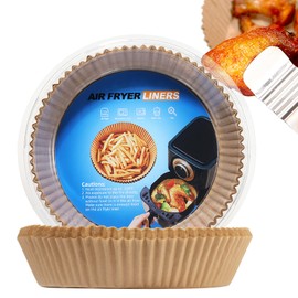 200PCS Air Fryer Paper Liners, Disposable Non-Stick Air Fryer Parchment Paper Fit 4-8QT Air fryer Basket Oil Resistant, Waterproof Baking Paper Roasting Microwave (Round,8 Inch)