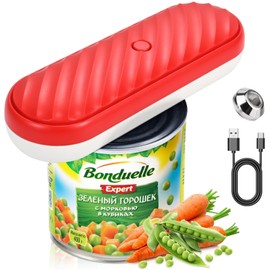 Duyiho Rechargeable Electric Can Opener, Removable and Replaceable Blade, Smooth Edge, Automatic Can Opener for Kitchen Arthritis and Seniors, Best Kitchen Gadget for Almost Size Can-Red