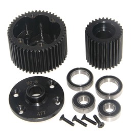 Diff Case Idler Gear compatible con 1/10 Arrma Gorgon Upgrade 4X2 Mega 550 cepillado Monster Rc Car Steel Diferencial 47T 29T Transmisión Gear Carcasa Carcasa Carcasa Parte ARA311095 (negro)
