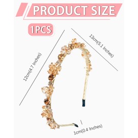 IPNSDON 1 x Women Rhinestone Headband, Bridal Headband, Retro Crystal Headband, Sequin and Pearl Headband for Parties, Weddings and Dates