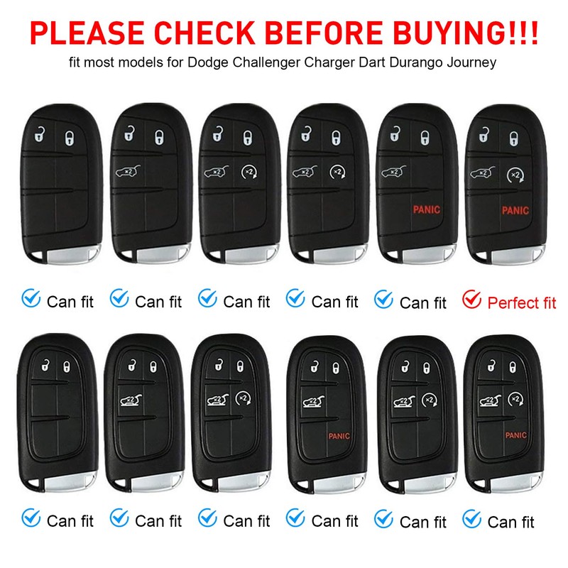 Key Fob Cover for Dodge Accessories 5 Button Key Fob