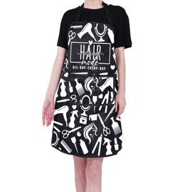 PXTIDY Hair Stylist Mode Hairstylist Apron With Pockets Waterproof Adjustable Bib Aprons for Hairdresser Hair Stylist Gifts