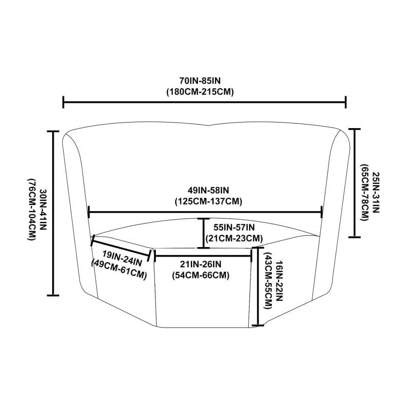 ULTICOR Corner Wedge Seat Cover for L Shape Recliner Couch