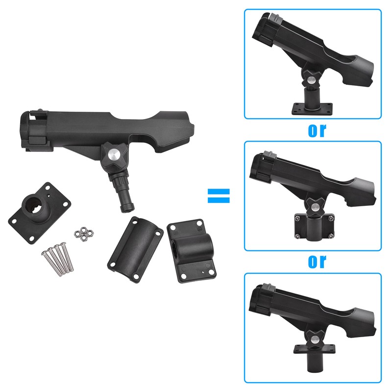 Fishing Boat Rods Holder with Large Clamp Opening Adjustable 360