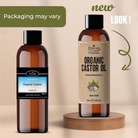 Castor Oil Organic Cold Pressed, Castor Oil for Hair Growth, Organic Castor Oil for Eyelashes, Beard, Nails & Castor Oil for Skin Care, 100% Pure Castor Oil Organic, Hexane Free Castor Oil 100ml