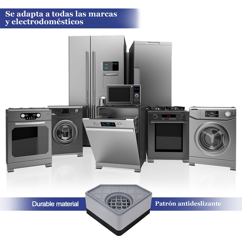 Almohadillas Antivibración para Lavadoras (Gris)